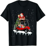 STARRAY Funny Golfing Christmas Tee Holiday Golf Cart Santa Xmas T-Shirt