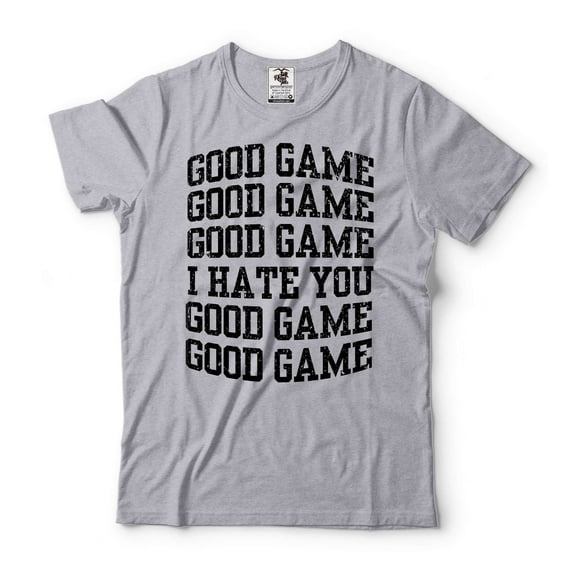 Funny Good Game Shirt Humorous Gaming Shirt Gaming Gifts Gamer Rage Shirt Gamer Birthday Tee (Medium Grey)