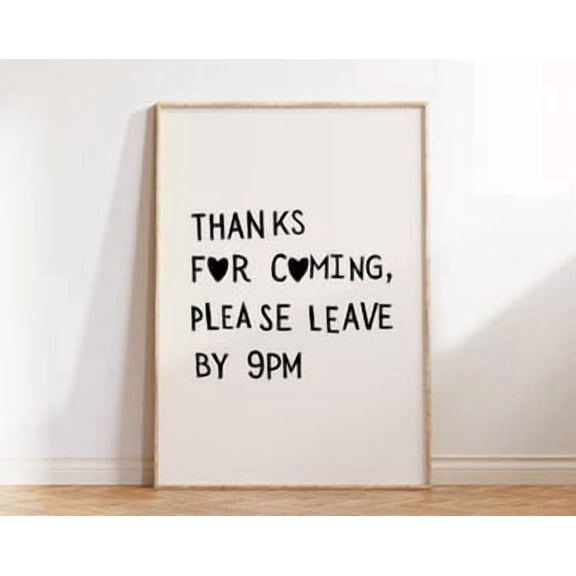 Funny Goodbye Poster Minimalist Home Decor , Poster Print Only