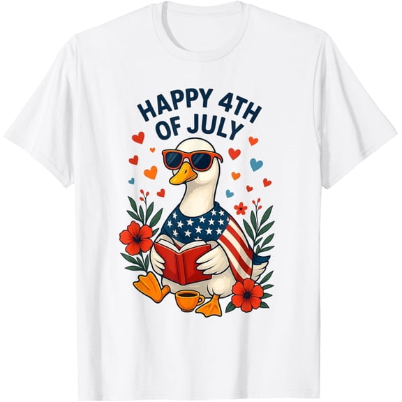 Funny Goose 4th of July Shirt – Patriotic American Flag Tee