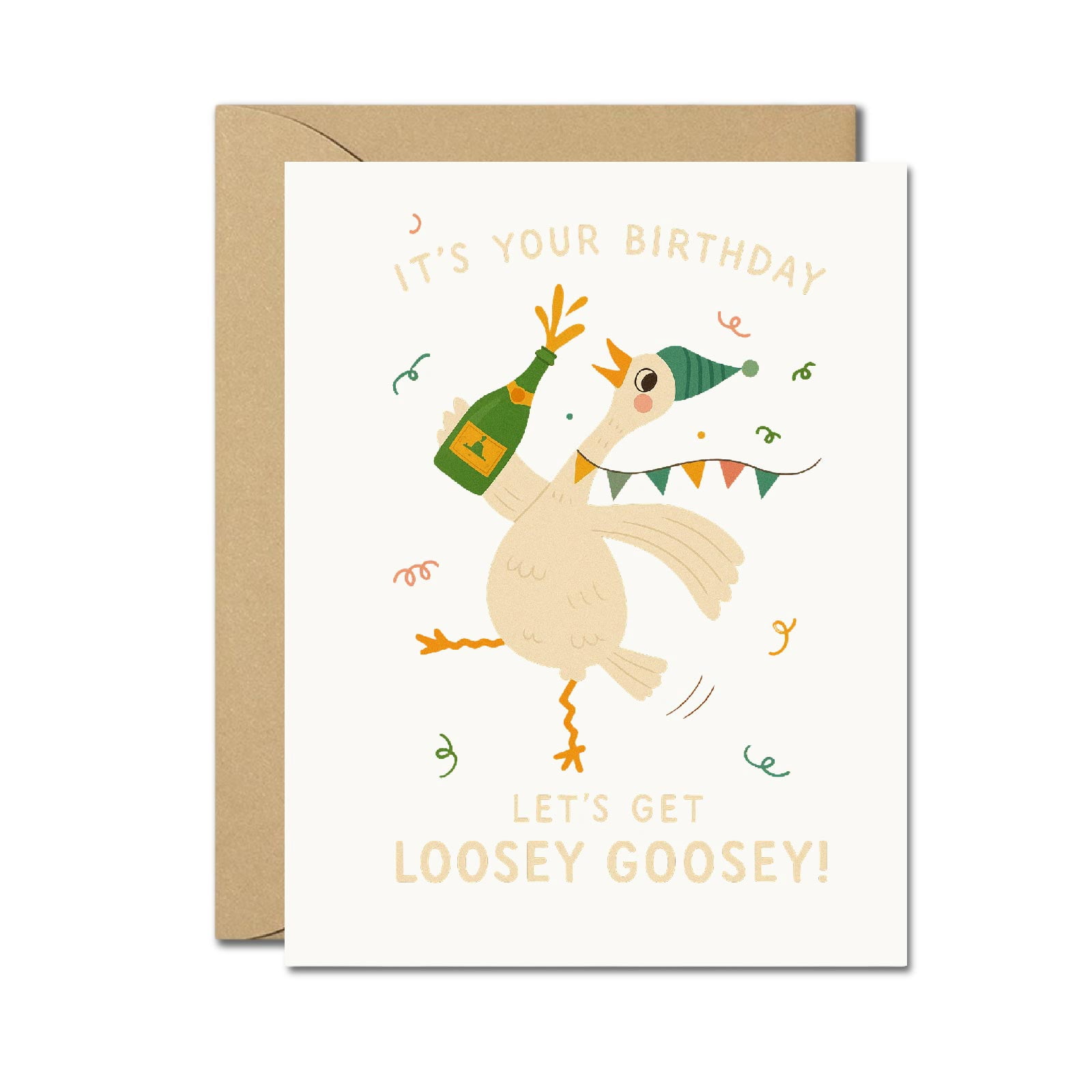Funny Goose Birthday Card – Loosey Goosey Party Card – Humorous Animal ...