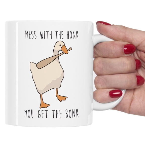 Funny Goose Coffee Mug Meme Tea Cup, Duck Lover Gift 11 oz, 15 oz