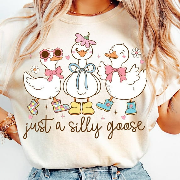 Funny Goose Coquette T-shirt, Silly Goose On The Loose T-shirt, Spring Glitter T-shirt, Boho Floral Mom T-shirt, Preppy Animal Art T-shirt.