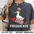 thumbnail image 1 of Funny Goose Firequacker T-Shirt American Flag 4th of July Patriotic Independence Day Shirt - Funny Patriotic Gift for Independence Day, 1 of 5