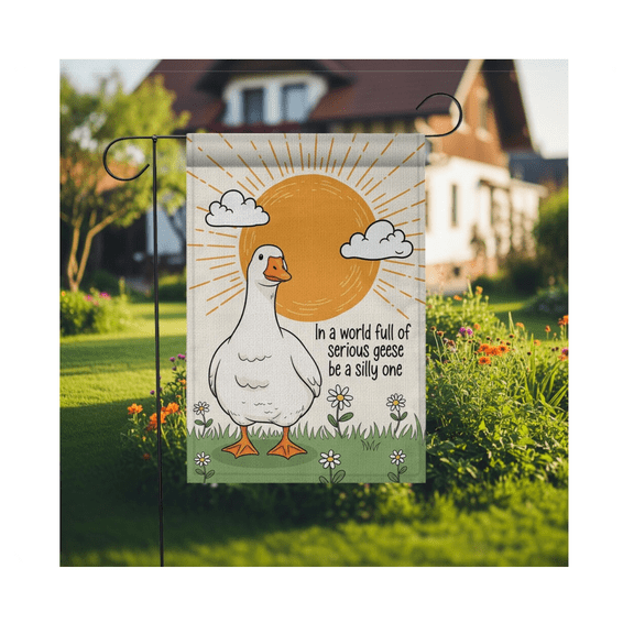 Funny Goose Flag "Be a One" - Whimsical Yard Decor 12x18 POLE NOT INCLUDED Garden Flag