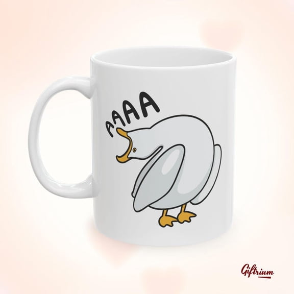 Funny Goose Mug AAAA Meme Mug Scream Goose Coffee Cup Animal Meme Gift for Coworkers gift Friend Cute C1Artoon Goose Cup M1ental Health gift