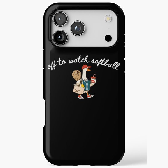 Funny Goose Off To Watch Softball for iPhone Case 11 through 17 Pro Max