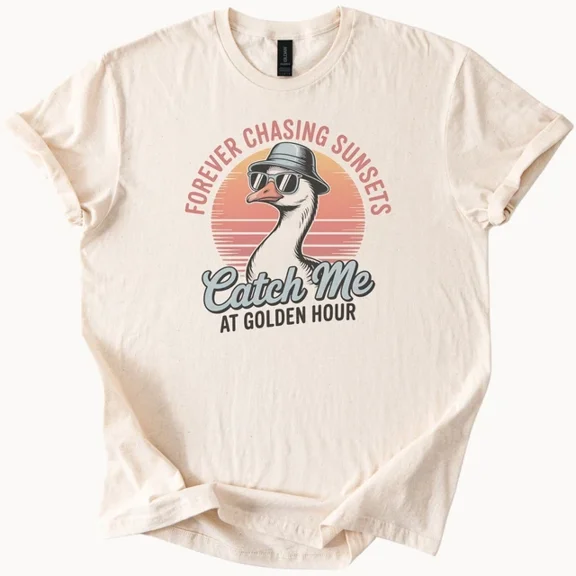 Funny Goose Shirt Golden Hour Sunset Tee Cute Animal Lover Gift