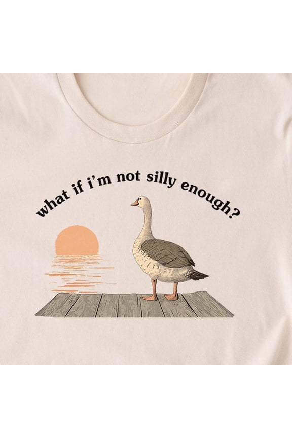 Funny Goose T-Shirt Duck Shirt. What If I'M Not Enough. T-Shirt Gift Idea. Trending Tee Tshirt. Bird Nerd Animal Graphic S SAND Unisex S-5XL Hot Trending Shirt, Vintage Birthday Gift