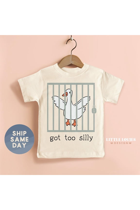 Funny Goose Toddler Shirt, Got Too Silly Shirt, Farm Animal Kids Shirt, Cute Toddler Goose Tee, Farm Animal Shirt(Ca-Tre145), New Born, Baby Shower Gift, New Parents Gift