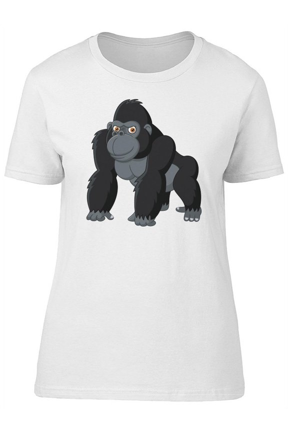 Funny Gorilla Cartoon T-Shirt Women -Image by Shutterstock, Female Medium