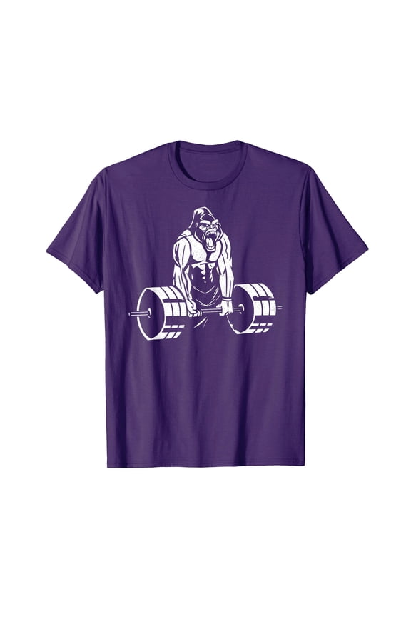 Funny Gorilla Strength Weightlifting T-Shirt for Gym Enthusiasts and Bodybuilding Fans