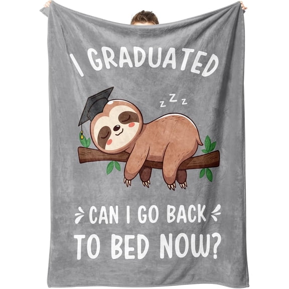 Funny Graduation Gifts for Her & Him, Practical Throw, College Graduation Gifts for Women & Men, Nurse, 2026 Grad Gifts for Master Degree, High School, PHD, Sloth Blanket