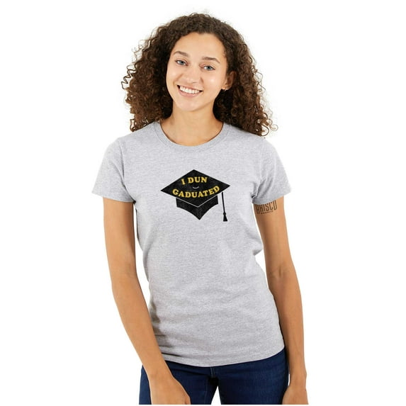 Funny Graduation I Done Graduated Womens Slim Fit Graphic Tee Brisco Brands L