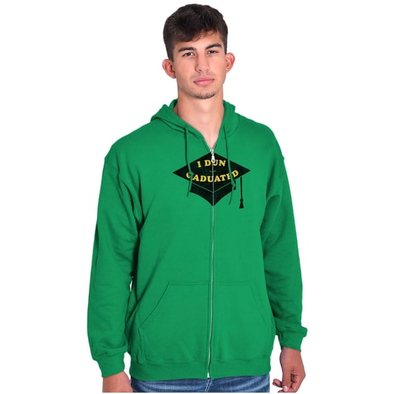 Funny Graduation I Done Graduated Zip Up Hoodie Men's Women's Brisco Brands 2X