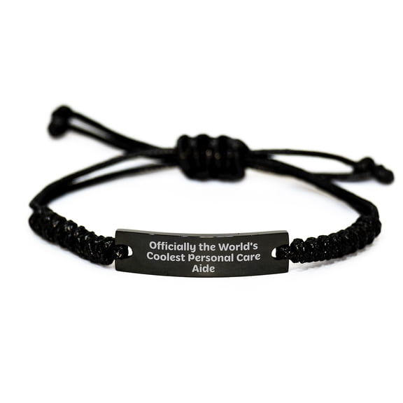 Funny Graduation Unique Gifts for Friends - Rope Bracelet - Officially The 'Worlds Coolest Personal Care Aide'