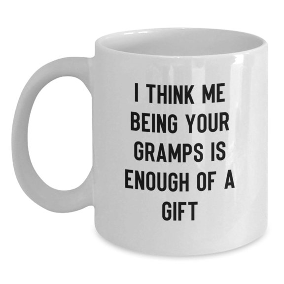 Funny Gramps Gifts for Men Unique Christmas White Coffee Mugs from Grandpa to Grandson