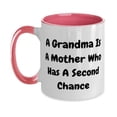 thumbnail image 1 of Funny Grandma, A Grandma Is A Mother Who Has A Second Chance, Grandma Two Tone 11oz Mug From Granddaughter, 1 of 2