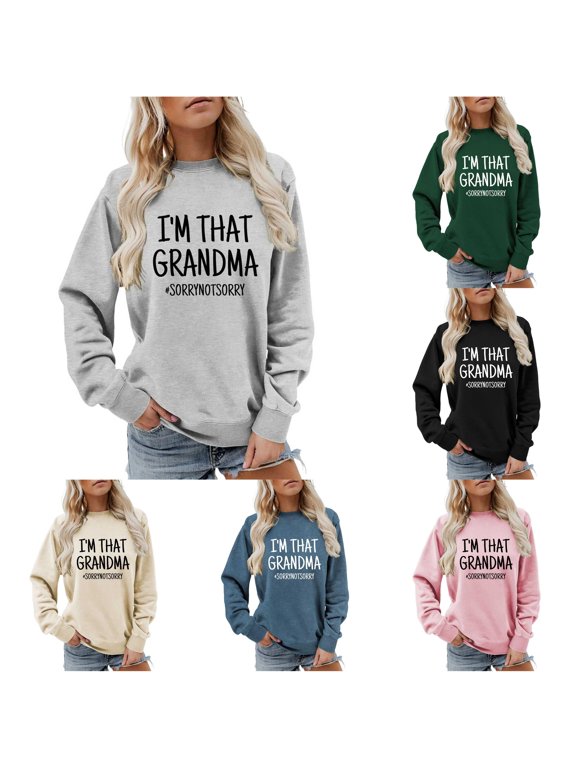 Funny Grandma Life Crewneck Pullover Sweater Casual Long Sleeve Top For Women Soft Comfortable Daily Wear