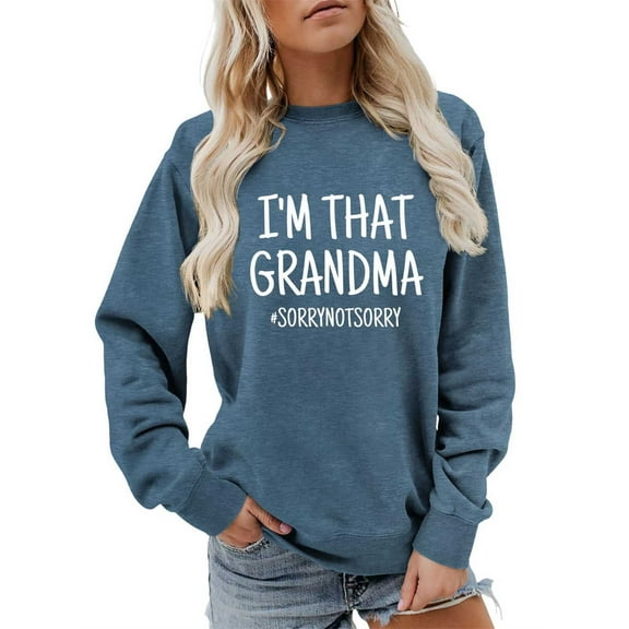 Funny Grandma Life Shirt Women Crewneck Pullover Tops Casual Long Sleeve Crew Neck Mom Sweatshirts