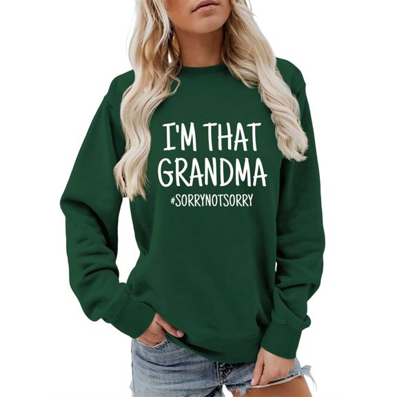 Funny Grandma Life Shirt Women Crewneck Pullover Tops Casual Long Sleeve Crew Neck Mom Sweatshirts
