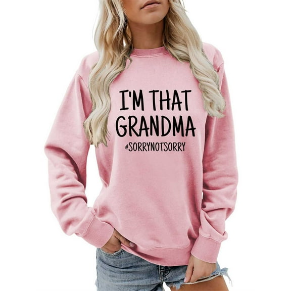 Funny Grandma Life Shirt Women Crewneck Pullover Tops Casual Long Sleeve Crew Neck Mom Sweatshirts