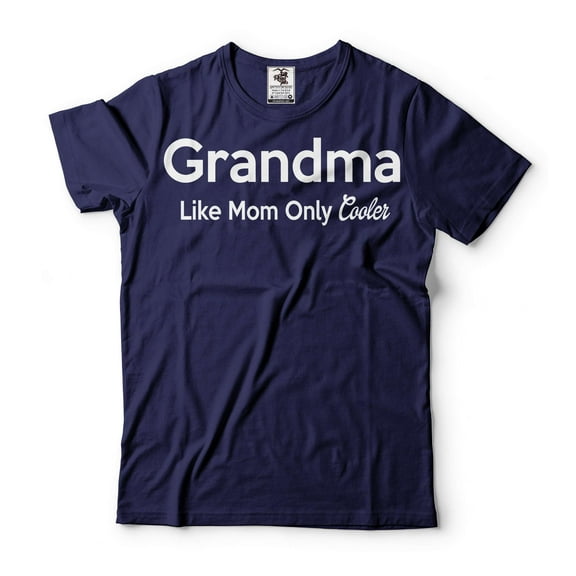Funny Grandma Shirt Grandma Gifts Grandma Like Mom Only Cooler Shirt Grandma Birthday Gift Tee (X-Large Navy Blue)