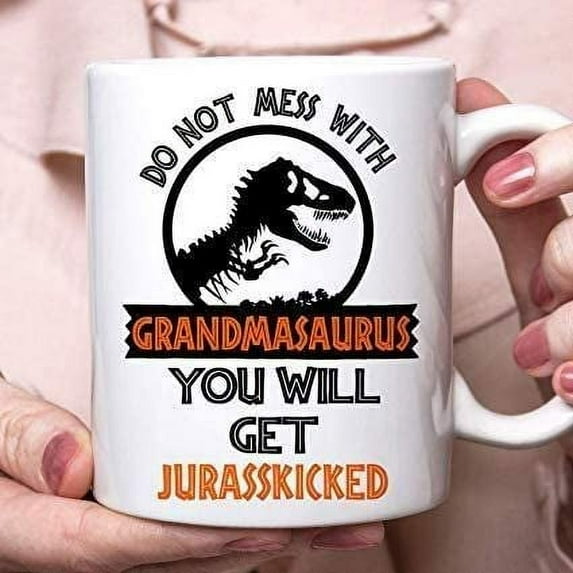 Funny Grandmasaurus Coffee Mug Grandma Dinosaur Cup Microwave And Dishwasher Safe Ceramic Coating Made In Usa Coffee Mug 11OZ Coffee Mug