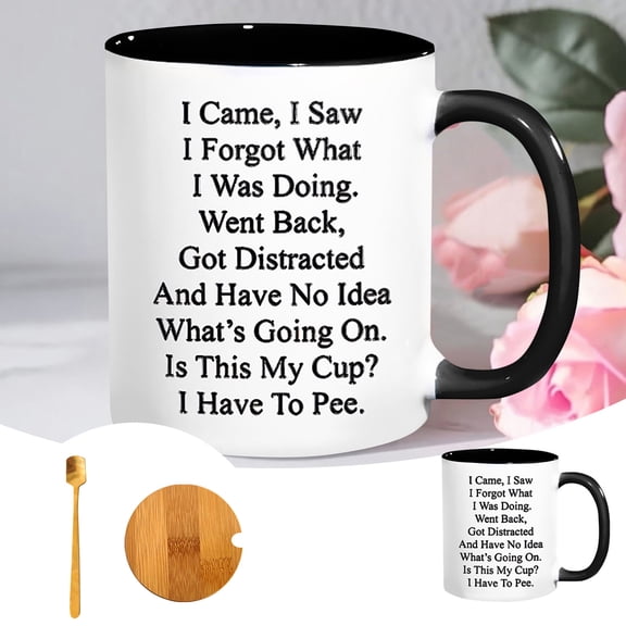 Funny Grandmother Mug — Humorous Grandma Wandering Mind Coffee Cup with Classic Old People Work Humor Grandkid Sentiment Novelty Glass Coffee Mug