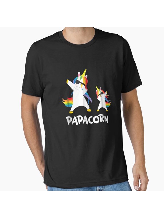 Funny Grandpa Dad Papa Unicorn Papacorn Dab Dabbing Holiday Inspired Unisex T-Shirt, up to size 5XL