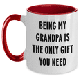 thumbnail image 1 of Funny Grandpa Gifts, Grandpa Two Tone Coffee Mug, Being My Grandpa Is The Only Gift You Need, Gifts from Family to Grandpa, Graduation Unique Gifts, 1 of 4