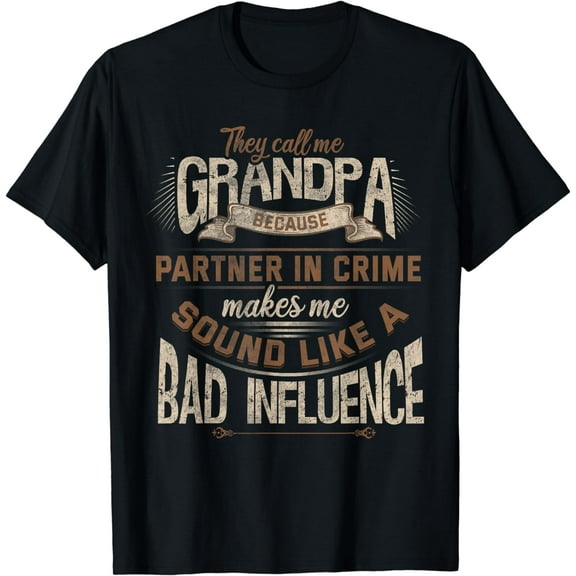 Funny Grandpa, Partner in Crime Phrase, Granddad Humor T-Shirt