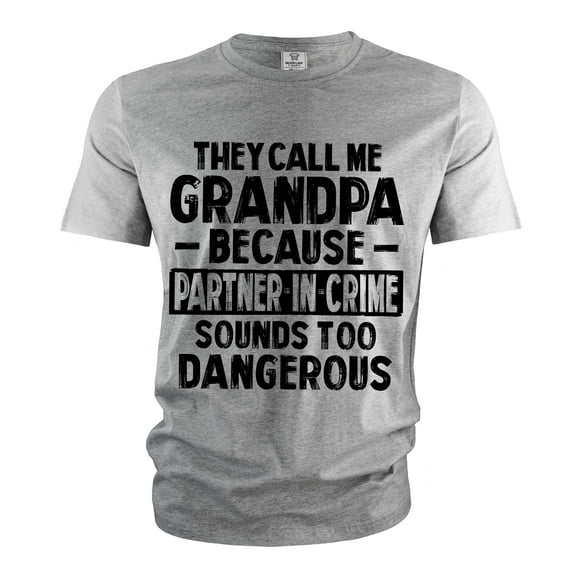 Funny Grandpa Shirt Grandfather Gifts Humor Joke Shirt Grandpa Birthday Gift Tee (Small Grey)
