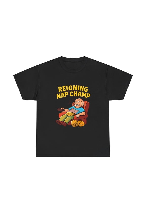 Funny Grandpa Shirt Reigning Nap Champ Grandparent Gift Graphic Tee