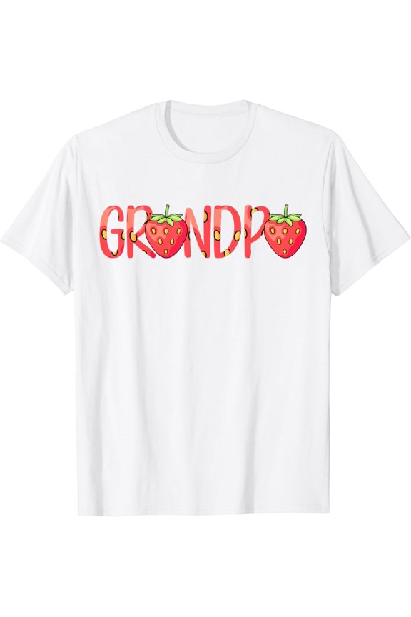 Funny Grandpa Strawberry Summer Fruit - Great Father's Day T-Shirt100% pure cotton white short-sleeved T-shirts for men and women