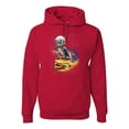 thumbnail image 1 of Funny Graphic Astronaut Cat in Space on Cheeseburger | Mens Cat Lover Hooded Sweatshirt Graphic Hoodie, Red, Large, 1 of 3