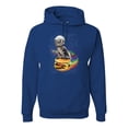 thumbnail image 1 of Funny Graphic Astronaut Cat in Space on Cheeseburger | Mens Cat Lover Hooded Sweatshirt Graphic Hoodie, Royal, X-Large, 1 of 3