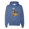 thumbnail image 1 of Funny Graphic Astronaut Cat in Space on Cheeseburger | Mens Cat Lover Hooded Sweatshirt Graphic Hoodie, Vintage Heather Blue, X-Large, 1 of 3