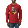 thumbnail image 1 of Funny Graphic Astronaut Cat in Space on Cheeseburger | Mens Cat Lover Long Sleeve T-Shirt, Red, 2XL, 1 of 3