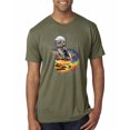 thumbnail image 1 of Funny Graphic Astronaut Cat in Space on Cheeseburger | Mens Cat Lover Premium Tri Blend T-Shirt, Military Green, X-Large, 1 of 3