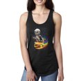 thumbnail image 1 of Funny Graphic Astronaut Cat in Space on Cheeseburger | Womens Cat Lover Jersey Racerback Tank Top, Black, Small, 1 of 3