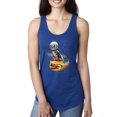 thumbnail image 1 of Funny Graphic Astronaut Cat in Space on Cheeseburger | Womens Cat Lover Jersey Racerback Tank Top, Royal, Large, 1 of 3