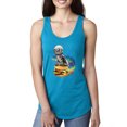 thumbnail image 1 of Funny Graphic Astronaut Cat in Space on Cheeseburger | Womens Cat Lover Jersey Racerback Tank Top, Turquoise, Large, 1 of 3