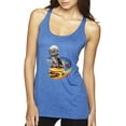 thumbnail image 1 of Funny Graphic Astronaut Cat in Space on Cheeseburger | Womens Cat Lover Premium Tri-Blend Racerback Tank Top, Vintage Royal, Small, 1 of 3