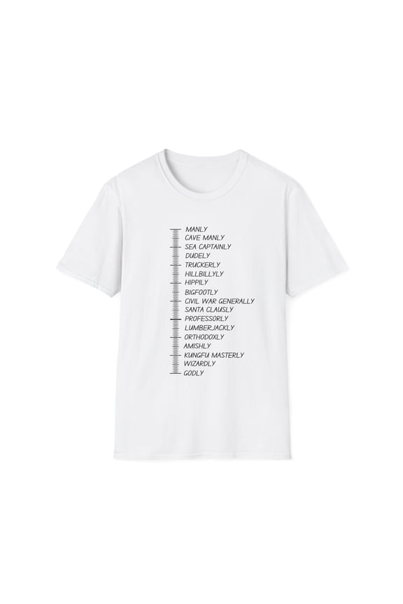 Funny Graphic Beard Length Growth Men Gag Sign Pun Chart Novelty Beard Husband Mom Father Sarcasm Wife Unisex Softstyle T-Shirt