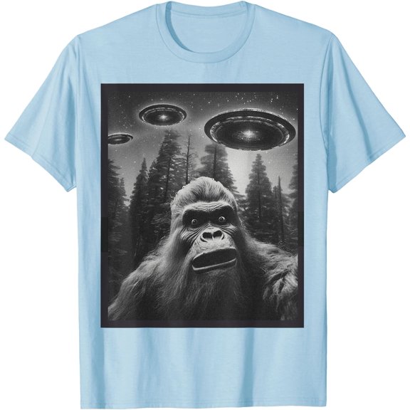 Funny Graphic Bigfoot Sasquatch Alien UFO Unisex T-Shirt for Men Women Kids