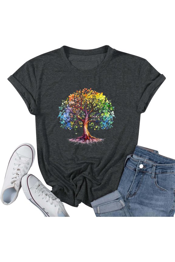 Funny Graphic C T-Shirt Skinny Pine Tree Shirt Summer Hiking Camping Athletic Tees Nature Casual T-Shirt