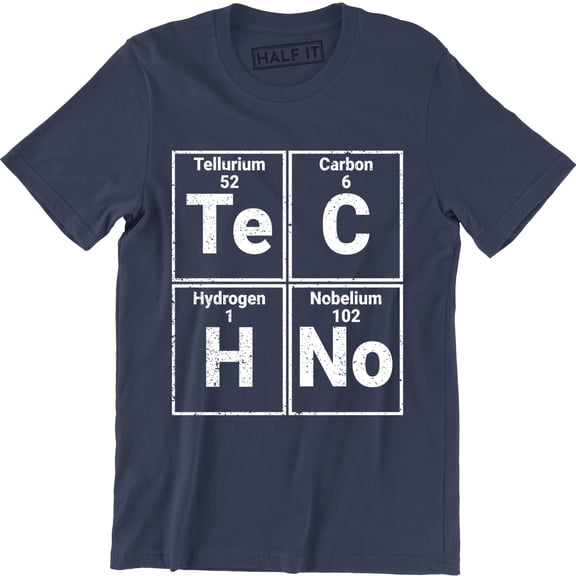 Funny Graphic Men's Te C H No Techno Pop Music Slogan T-Shirt