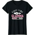 thumbnail image 1 of Funny Graphic T-Shirt 'First Time Glamma' Print for New Grandma Pregnancy Announcement Gift, 1 of 6