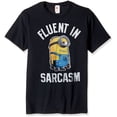 thumbnail image 1 of Funny Graphic T-Shirt featuring Cartoon Character with 'Fluent in Sarcasm' Text for Casual Wear, 1 of 5